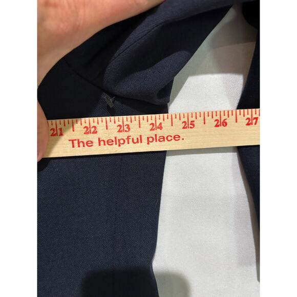 Vtg Palm Beach 42R Navy Blue Hopsack Gold Button Wool Blazer Jacket Sport Coat - Picture 9 of 12